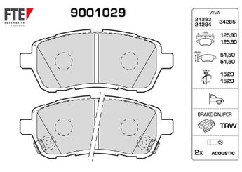 Fren Disk Balata Ön FTE 9001029  9001029 4465B1320 04465-B1320 04465B1320 DFY13328Z DFY1-33-28Z DFY13328ZA DFY1-33-28ZA DFY13329ZA DFY1-33-29ZA 4465B1320000 04465-B1320-000 5581068L50 55810-68L50