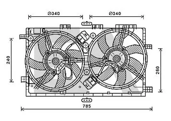 Radyatör Fan ve Motoru  PSA ORJINAL 13413333  13413333 13241734 13300195 1341007 13413331 1341437 1618501 1618504