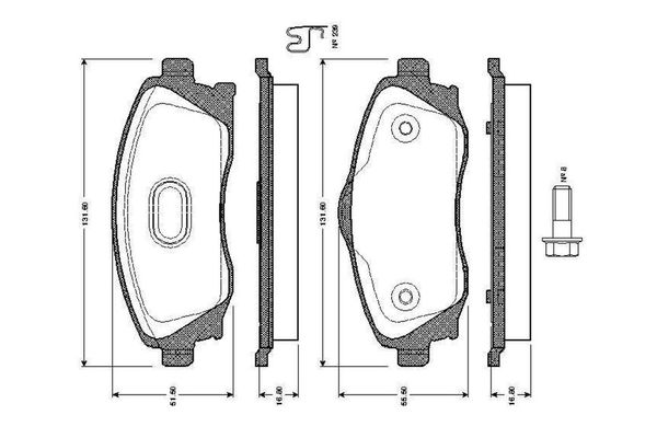 Fren Disk Balata Ön Opel Corsa C (2003->)  BOSCH 0 986 TB2 380