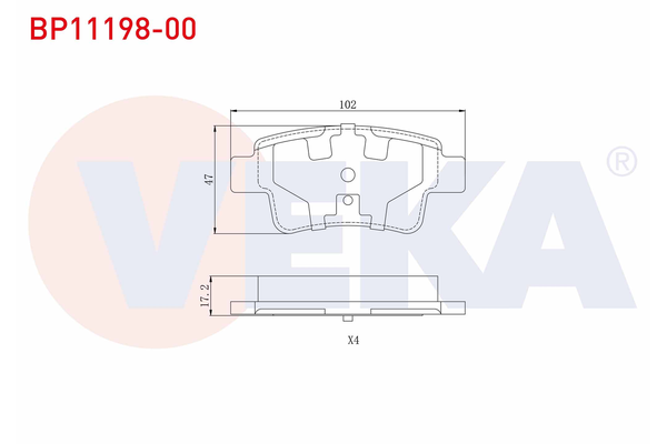 Fren Disk Balata Arka Abarth Grande Punto (199)(2008->)  VEKA BP11198-00