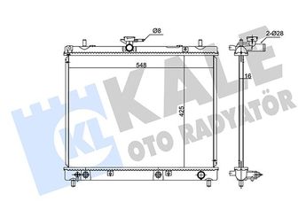 Su Radyatörü  KALE 348195  GN118A080AA GN11 8A080 AA 16400B1140 16400B1141 16400B1150 16400B1151 16400B1180