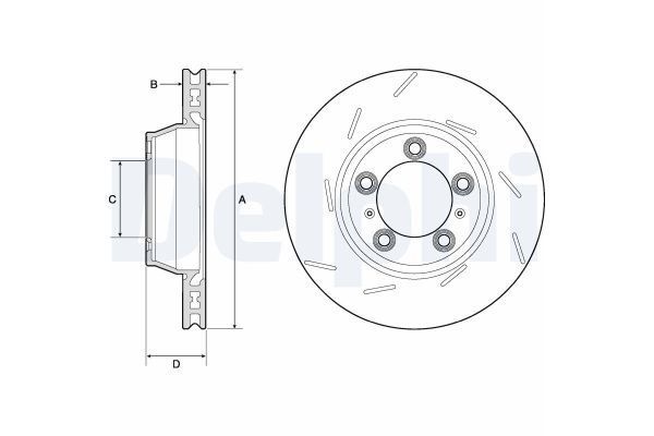 Fren Disk Ayna Arka Sol Porsche Panamera (Typ 970)(09.2009->)  DELPHI BG9164C