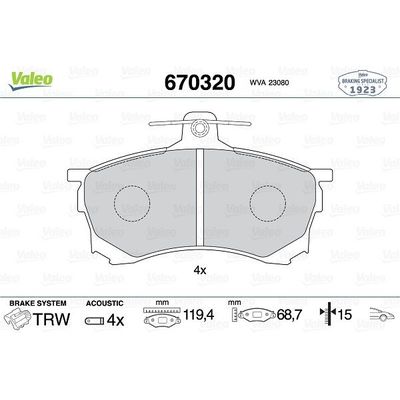 Fren Disk Balata Ön VALEO 670320
