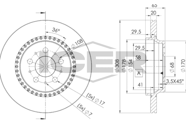 Fren Disk Ayna Arka Sağ ve Sol AYD 50428