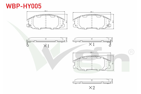 Fren Disk Balata Ön Ssangyong Actyon Sports (2012->)  WGN WBP-HY005