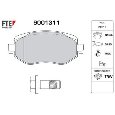 Fren Disk Balata Ön Renault Megane IV HB (12.2015->)  FTE 9001311