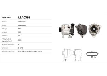 Alternatör  LUCAS ELEKTRIK LEA0391  LEA0391 1128296 YS1610300CC YS6110300CC YS61-10300-CC YS6110300CA YS6110300CB