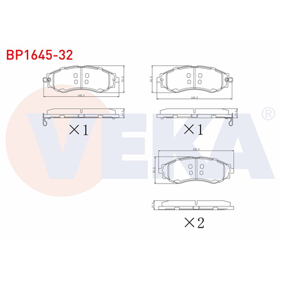 Fren Disk Balata Ön Daewoo Evanda (2003->)  VEKA BP1645-32