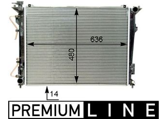 Su Radyatörü  MAHLE CR 1338 000P  1K0121251AB 253103K280 253103K290