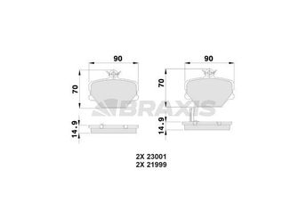 Fren Disk Balata Ön BRAXIS AB0013  A4514210010 1431V003000000 0001431V003000000 4514210110
