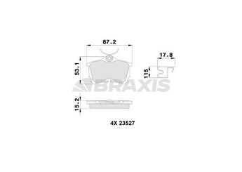 Fren Disk Balata Arka BRAXIS AB0231  43022SEAE10 43022S1AE50 43022S1AE02 43022S1AE03 43022-S1A-E50 43022SEAE01 43022-SEA-E10