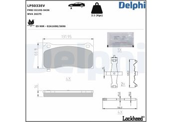 Fren Disk Balata Ön DELPHI LP5033EV  800824000A 800824000B 800824000C 800824300B