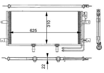 Klima Radyatörü  MAHLE AC 332 000S  7D0820413 7D0 820 413 7D0820411