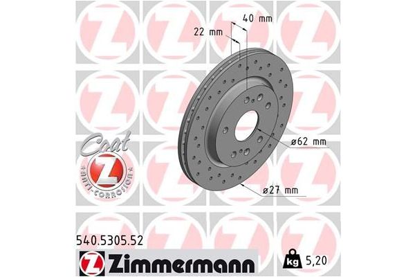 Fren Disk Ayna Ön Sağ ve Sol ZIMMERMANN 540.5305.52