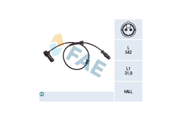 Abs Sensörü Arka Sağ Renault Laguna (B56)(04.1994->)  FAE 78156