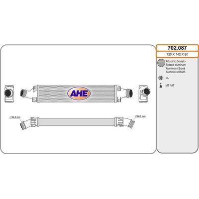 Turbo Radyatörü  Audi S4 Sedan (8W2)(07.2016->)  DENSO DIT02022