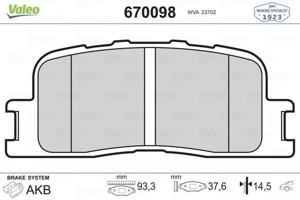 Fren Disk Balata Arka Toyota Camry (XV30)(2002->)  AYD 60627A