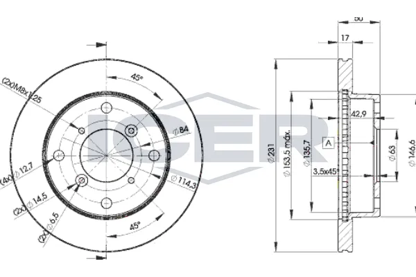 Fren Disk Ayna Ön Sağ ve Sol WALBURG WBD1248
