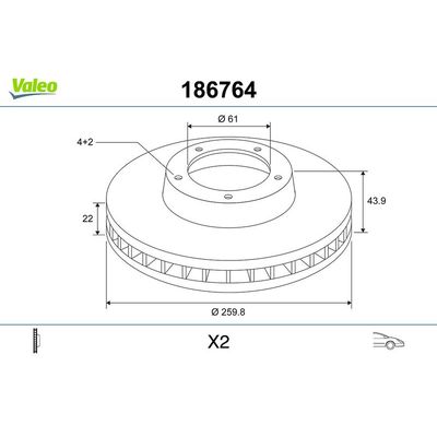 Fren Disk Ayna Ön Sağ ve Sol Dacia Logan Pickup (01.2009->)  VALEO 186764