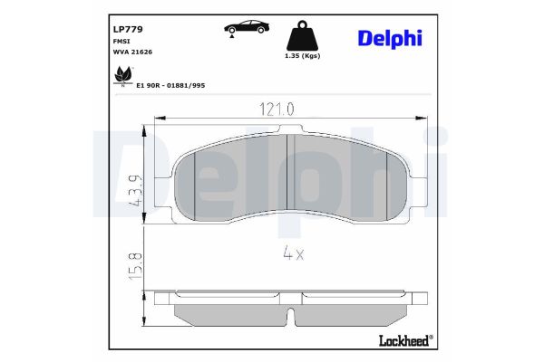 Fren Disk Balata Ön Nissan Micra (K11)(08.1992->)  DELPHI LP779