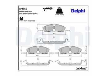 Fren Disk Balata Ön DELPHI LP3751  5305764 BRF1475 DG132001BA DG1Z2001 DG1Z2001A DG1Z2001E DG1Z2001F GB5Z2001B