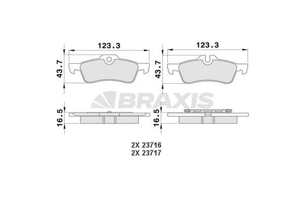 Fren Disk Balata Arka MINI Mini (R50,R53)(2001->)  BRAXIS AA0115