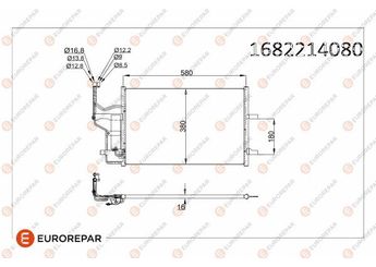 Klima Radyatörü  EUROREPAR 1682214080  1682214080 BP4K61480A BP4K61480B BP4K61480C BP4K61480D BPYK61480ZA BPYK6148Z BPYK6148ZA