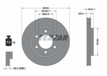 Fren Disk Ayna Ön Sağ ve Sol WALBURG WBD1595D  4615A285 4615A223