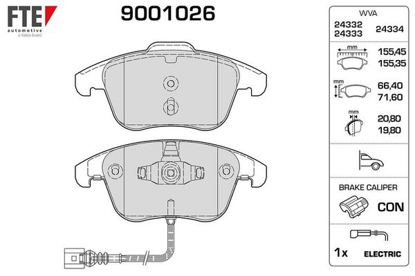 Fren Disk Balata Ön Audi Q3 (8UG)(11.2014->)  FTE 9001026