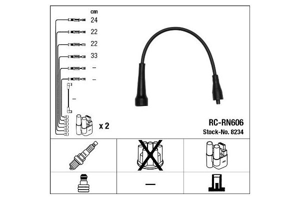 Buji Kablosu  Renault Megane I Cabriolet (EA0)(08.1995->)  NGK 8234