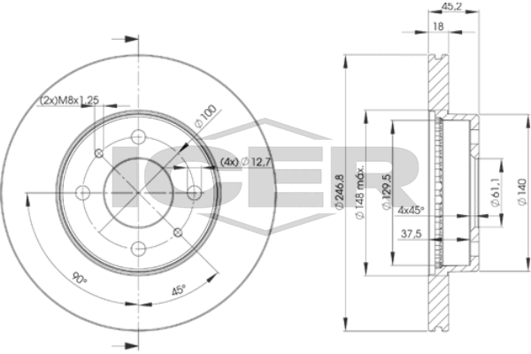 Fren Disk Ayna Ön Sağ ve Sol AUTOPARCT FD26331