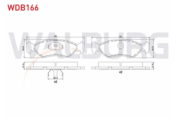 Fren Disk Balata Ön Ford Ka (CCQ)(09.1996->)  WALBURG WDB166