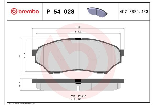 Fren Disk Balata Ön Mitsubishi Pajero Pinin (H60/H70)(1999->)  BREMBO P 54 028