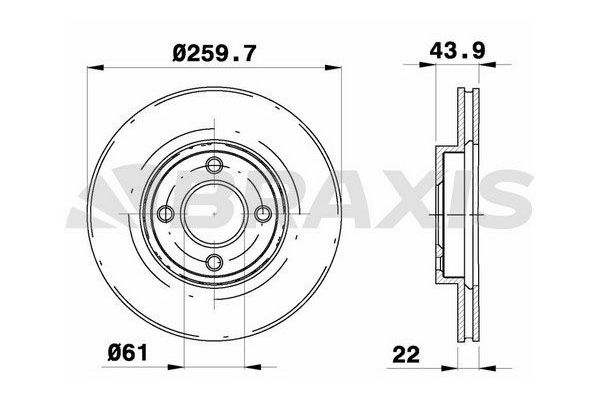 Fren Disk Ayna Ön Sağ ve Sol Nissan Micra (K13K/KK)(07.2010->)  BRAXIS AE0229