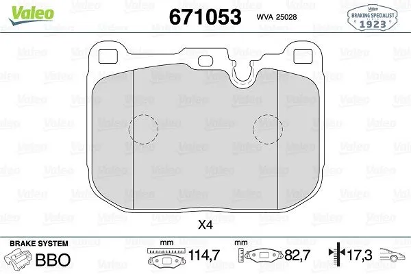 Fren Disk Balata Ön BMW M2 Serisi Coupe (F87)(2015->)  VALEO 671053
