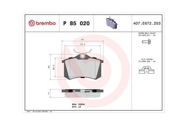 Fren Disk Balata Arka Audi S6 Sedan (4B4)(06.2001->)  MAGNETI MARELLI 363700485020