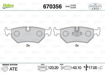 Fren Disk Balata Arka VALEO 670356  JLM11114 JLM20257 JLM11903 JLM1833 JLM21344 JLM21919 MJA2751AA