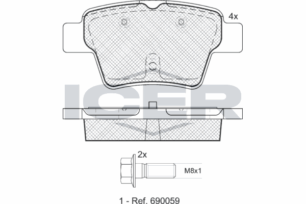 Fren Disk Balata Arka Citroen C4 5 Kapı (06.2004->)  TWINS 16542
