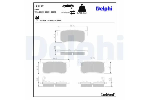 Fren Disk Balata Arka Ssangyong Rexton (04.2003->)  DELPHI LP2127
