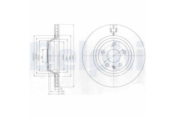 Fren Disk Ayna Arka Sağ ve Sol Audi TT Coupe/Roadster (8J3/8J9)(09.2006->)  DELPHI BG4090
