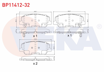Fren Disk Balata Ön VEKA BP11412-32  