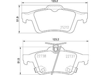 Fren Disk Balata Arka BREMBO P 24 216  2019129 1936698 BV6Z2200C G1FY2M008AB G1FY2M008AC G1FZ2200A GN1Z2200D