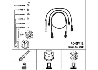 Buji Kablosu  NGK 0782  1282067 12 82 067 1282436 12 82 436 1612497 1612531 90337739 90 337 739 90413609 90 413 609 90442064 90 442 064