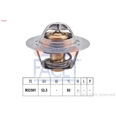 Termostat  Peugeot 306 3K/ HB/ Sedan (S2)(04.1997->)  FACET 7.8240S