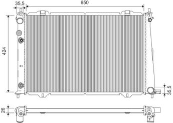 Su Radyatörü  VALEO 734408  2055474 2101513 2375964 253104A000 25310-4A000 253104A100 25310-4A100