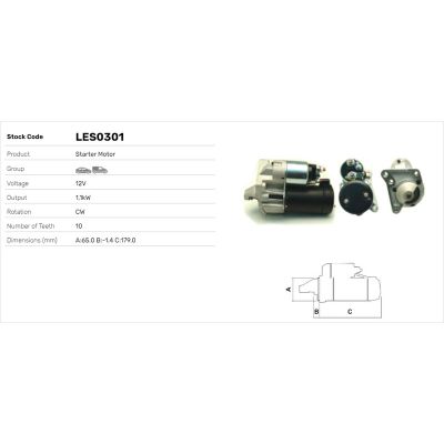 Marş Dinamosu  Renault Megane I Classic (LA0)(10.1996->)  LUCAS ELEKTRIK LES0301