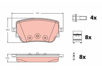Fren Disk Balata Arka TRW GDB2331  A0004207600 4207600 000 420 76 00 A 000 420 76 00 4205803 000 420 58 03 A0004205803