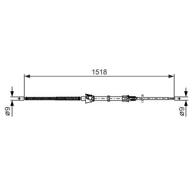 El Fren Teli Arka Sağ veya Sol Seat Mii (KF1)(10.2011->)  BOSCH 1 987 482 375