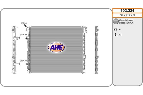 Su Radyatörü  Volkswagen Crafter Grand California (SC)(01.2019->)  MAHLE CR 672 000P