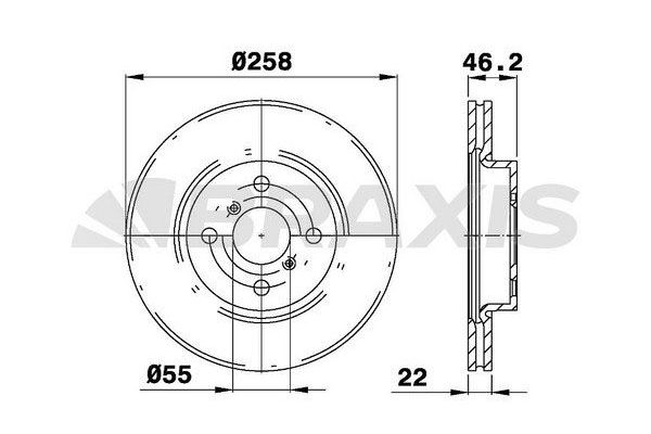 Fren Disk Ayna Ön Sağ ve Sol Toyota Yaris (XP13)(2017->)  BRAXIS AE0073